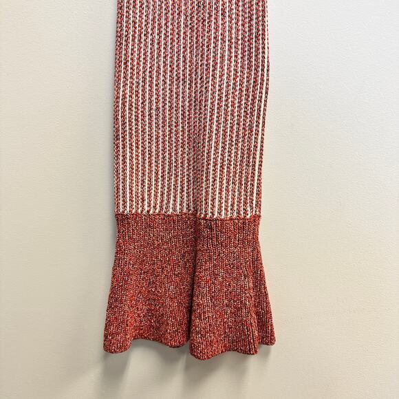 Derek Lam Orange Cream Boho Chic Crochet Resort Sleeveless Mermaid Sweater Dress - Picture 5 of 12